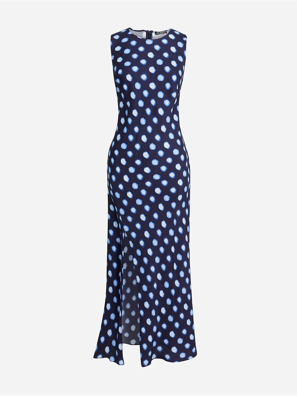 J. Crew Navy Maxi Dress with Light Blue Polka Dots